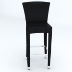 Loom Crafts Outdoor Garden Furniture A black bar stool on a white background.
