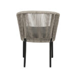 Loom Crafts Outdoor Garden Furniture A grey wicker OUTDOOR DINING ARM CHAIR with black legs (LCO/077/001).
