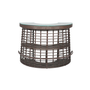 Loom Crafts Outdoor Garden Furniture An OUTDOOR BAR COUNTER WITH GLASS TOP (LCO/074/006) with a glass top.