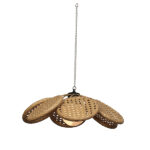 Loom Crafts Outdoor Garden Furniture A rattan pendant light with a basket hanging from the OUTDOOR HANGING LIGHTS (LCO/072/002).