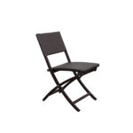Loom Crafts Outdoor Garden Furniture A black FOLDING CHAIR & TABLE SET (LCO/068/001) against a white background.