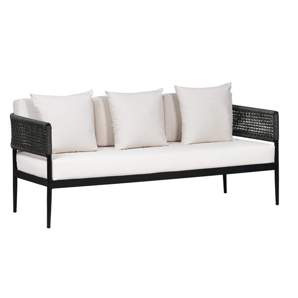 Loom Crafts Outdoor Garden Furniture A THREE SEATER SOFA LCO/089/005 with white cushions.