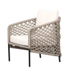 Loom Crafts Outdoor Garden Furniture A SINGLE SEATER SOFA LCO/086/003 with a white cushion.