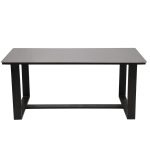 Loom Crafts Outdoor Garden Furniture A rectangular DINING TABLE WITH HPL TOP LCO/088/002 with black legs and a black top.