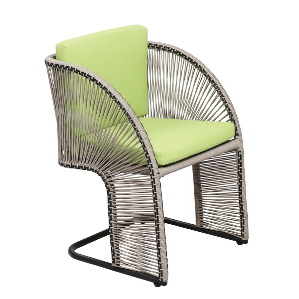 Loom Crafts Outdoor Garden Furniture A DINING ARMCHAIR LCO/088/001 with a green cushion.