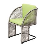 Loom Crafts Outdoor Garden Furniture A DINING ARMCHAIR LCO/088/001 with a green cushion.