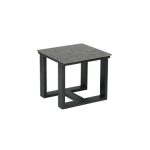 Loom Crafts Outdoor Garden Furniture A small SIDE TABLE WITH HPL TOP LCO/088/007 with black legs and marble top.