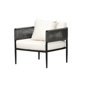 Loom Crafts Outdoor Garden Furniture A SINGLE SEATER SOFA LCO/089/003 with a white cushion.