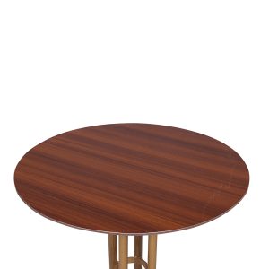 A round wooden TABLE LCCT.001.002 with a gold base.